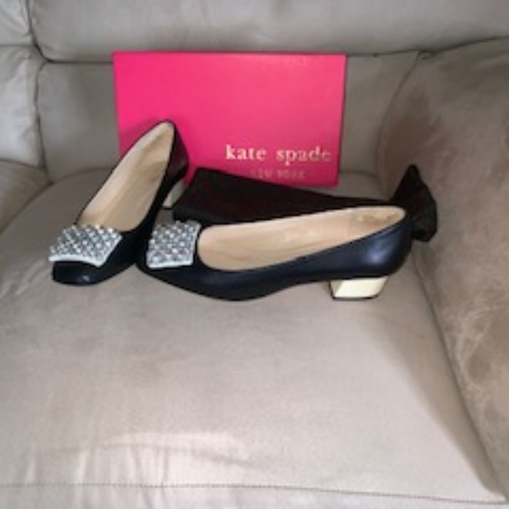 KATE SPADE Black Pumps with Crystal Buckle, Size 9